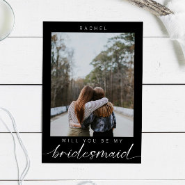 Bent u mijn Bridesmaid Minimalist Photo Black? Kaart
