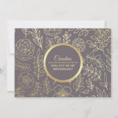 Bent u mijn Bridesmaid? Mocha Gold Floral Kaart (Voorkant)