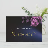 Bent u mijn Bridesmaid Modern Moody Black Dark? Kaart (Staand voorkant)
