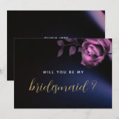 Bent u mijn Bridesmaid Modern Moody Black Dark? Kaart (Voorkant / Achterkant)