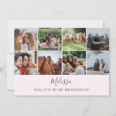 Bent u mijn Bridesmaid Modern Photo Collage Inv Kaart (Voorkant)