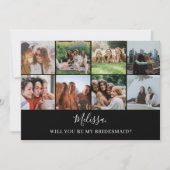 Bent u mijn Bridesmaid Modern Photo Collage Inv Kaart (Voorkant)