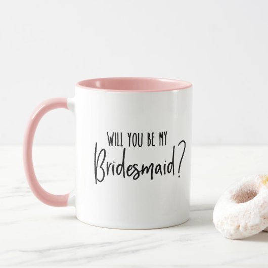 Bent u mijn Bridesmaid? Mok (Met donut)