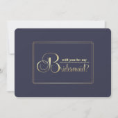 Bent u mijn Bridesmaid? Navy Blue Gold Kaart (Voorkant)