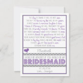 Bent u mijn Bridesmaid? Paarse/grijze kaart (Voorkant)