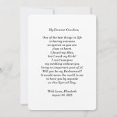 Bent u mijn Bridesmaid? Peach Red Floral Kaart (Achterkant)