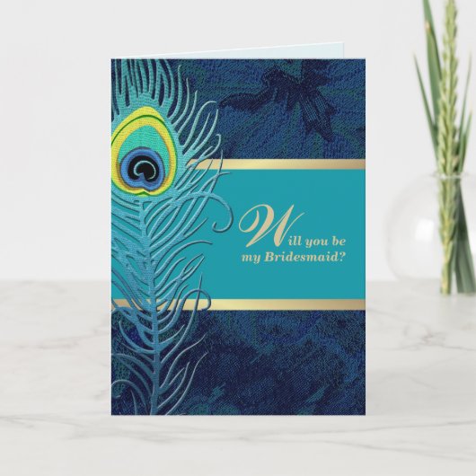 Bent u mijn Bridesmaid? Peacock Feather (Voorkant)