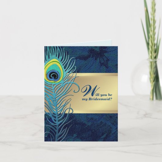 Bent u mijn Bridesmaid? Peacock Feather (Voorkant)