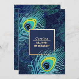 Bent u mijn Bridesmaid? Peacock Feather Kaart
