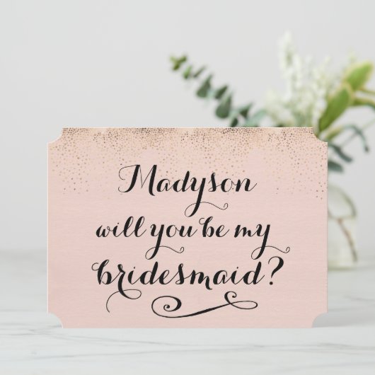 Bent u mijn Bridesmaid, persoonlijke kalligrafie? Kaart (Staand voorkant)