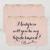 Bent u mijn Bridesmaid, persoonlijke kalligrafie? Kaart (Voorkant / Achterkant)
