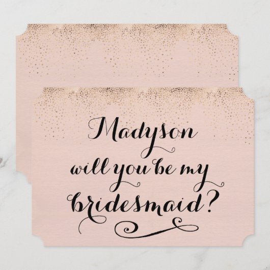 Bent u mijn Bridesmaid, persoonlijke kalligrafie? Kaart (Voorkant / Achterkant)