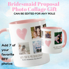 Bent u mijn Bridesmaid PHOTO COLLAGE BFF Gift L Mok