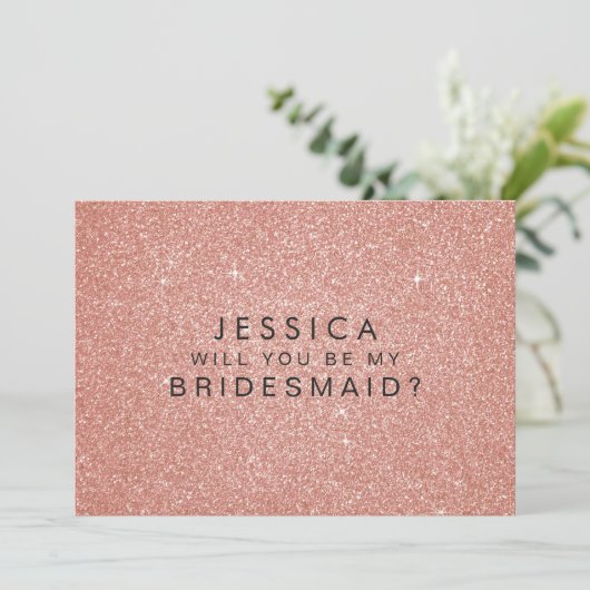 Bent u mijn Bridesmaid Pink Gold Glitter-kaart Kaart (Staand voorkant)