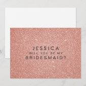 Bent u mijn Bridesmaid Pink Gold Glitter-kaart Kaart (Voorkant / Achterkant)
