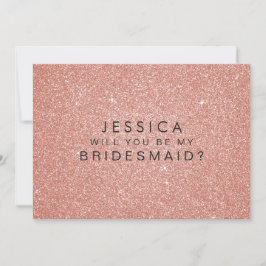 Bent u mijn Bridesmaid Pink Gold Glitter-kaart Kaart
