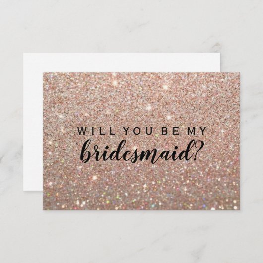 Bent u mijn Bridesmaid - Roos Gold Kaart (Voorkant / Achterkant)