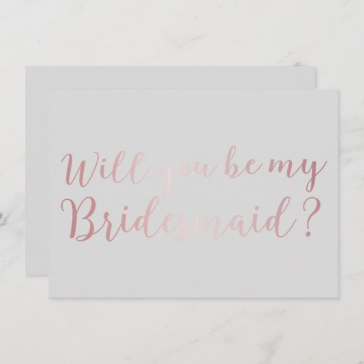 Bent u mijn Bridesmaid Roos Gold Scripts grijs? Kaart (Voorkant / Achterkant)