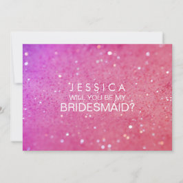 Bent u mijn Bridesmaid Roze Glitter Card Kaart