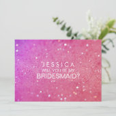 Bent u mijn Bridesmaid Roze Glitter Card Kaart (Staand voorkant)
