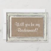 Bent u mijn Bridesmaid Rustic White Lijst Kaarten? Kaart (Voorkant)