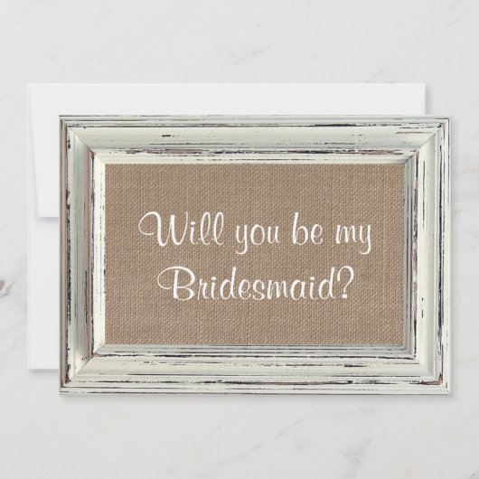 Bent u mijn Bridesmaid Rustic White Lijst Kaarten? Kaart (Voorkant)