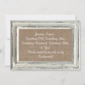 Bent u mijn Bridesmaid Rustic White Lijst Kaarten? Kaart (Achterkant)