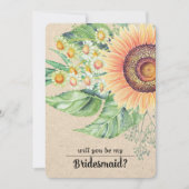 Bent u mijn Bridesmaid? Rustige zonnebloemen Kaart (Voorkant)