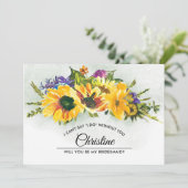 Bent u mijn Bridesmaid? Summer Meadow Rustic Kaart (Staand voorkant)