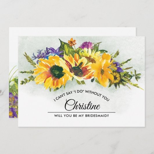 Bent u mijn Bridesmaid? Summer Meadow Rustic Kaart (Voorkant / Achterkant)