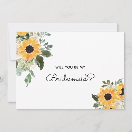 Bent u mijn Bridesmaid Sunflower-kaartje? Kaart (Voorkant)