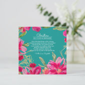Bent u mijn Bridesmaid? Turquoise Fuchsia Kaart (Staand voorkant)