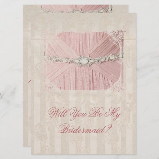 Bent u mijn Bridesmaid  uitnodiging? Kaart (Voorkant / Achterkant)