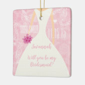 Bent u mijn Bridesmaid Verloving foto op achteren? Keramisch Ornament (Links)