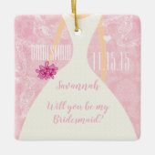 Bent u mijn Bridesmaid Verloving foto op achteren? Keramisch Ornament (Voorkant)