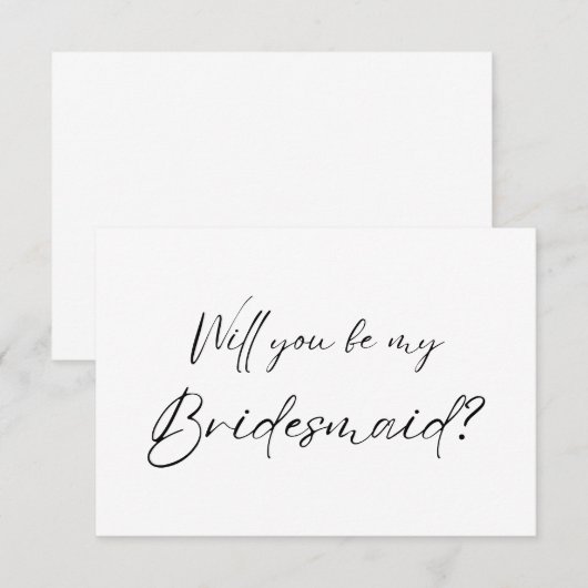 Bent u mijn Bridesmaid? Voorstel Bedankkaart (Voorkant / Achterkant)