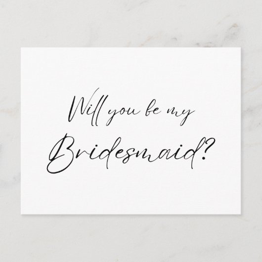 Bent u mijn Bridesmaid? Voorstel Briefkaart (Voorkant)