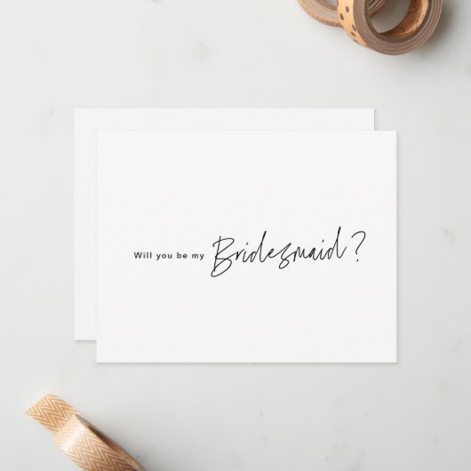 Bent u mijn Bridesmaid-voorstel dat Kaart vraagt? Notitiekaartje (Voorkant / Achterkant in situ)