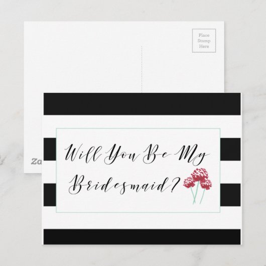 Bent u mijn Bridesmaid-voorstel? Uitnodiging Briefkaart (Voorkant / Achterkant)