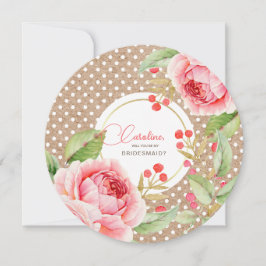 Bent u mijn Bridesmaid? Waterverf Flowers Kaart