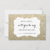 Bent u mijn Bridesmaid - Wed Day Gold Glitter Kaart (Voorkant)