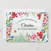 Bent u mijn Bridesmaid? Wilde Meadow Wildbloemen Kaart (Voorkant)