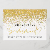 Bent u mijn Bridesmaïde Kaart - Gold Foil? (Voorkant)