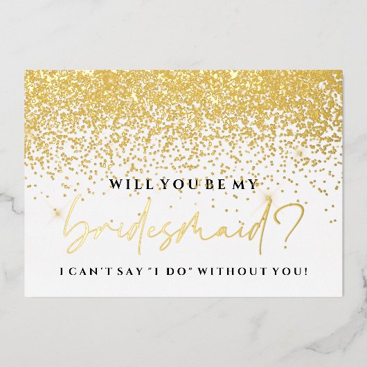 Bent u mijn Bridesmaïde Kaart - Gold Foil? (Voorkant)