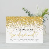 Bent u mijn Bridesmaïde Kaart - Gold Foil? (Staand Voorkant)