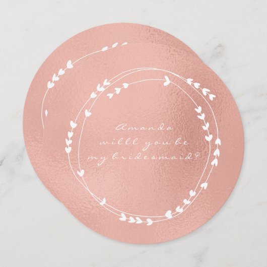 Bent u mijn Bridesmaïde roze roze roodbruin Kaart (Voorkant / Achterkant)