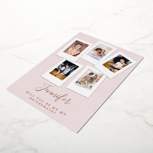 Bent u mijn Bridesmaïde vrienden Foto's Folie Kaar Folie Uitnodiging (Gedraaid)