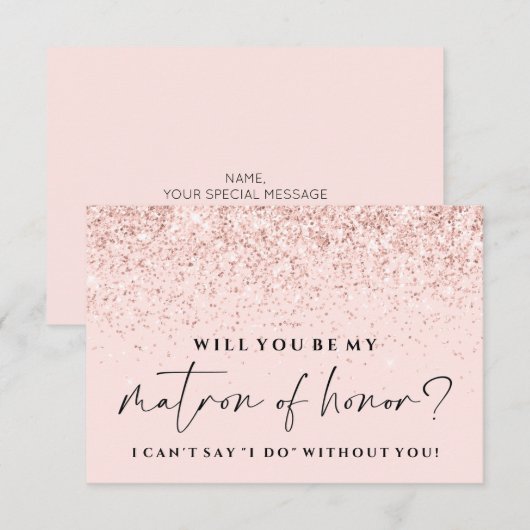 Bent u mijn briefkaart - Blush Glitter (Voorkant / Achterkant)