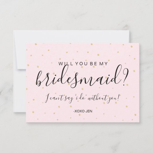 Bent u mijn briefkaart - Gold Stippen Roze (Voorkant)