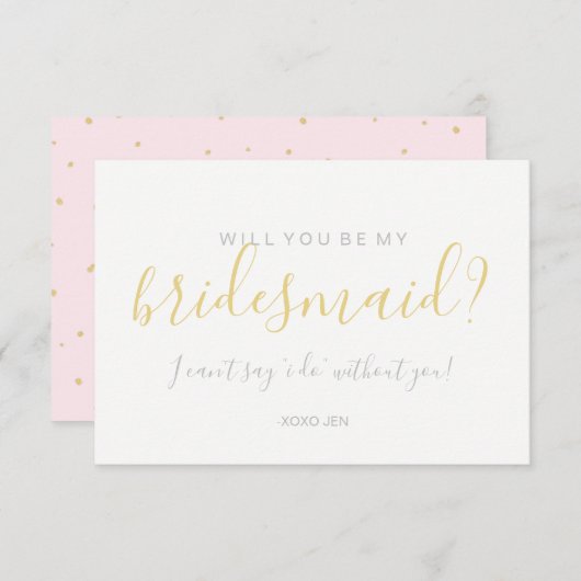 Bent u mijn briefkaart - Gold Stippen Roze (Voorkant / Achterkant)